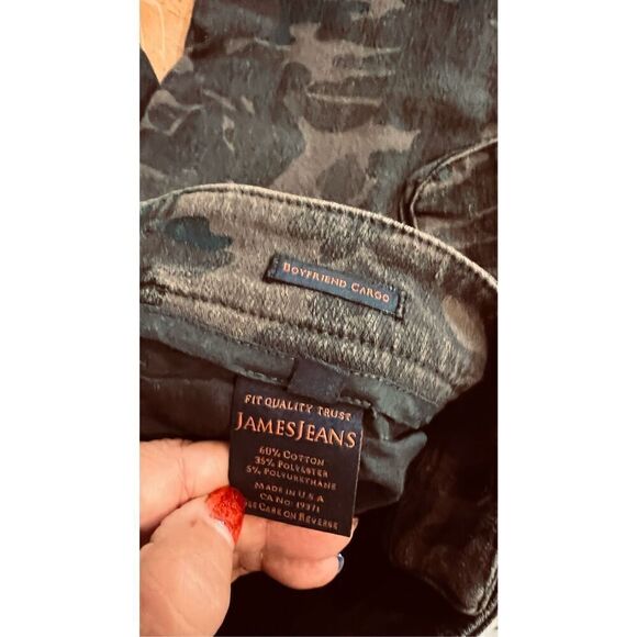 JAMES JEANS BOYFRIEND CARGO SHADOW CAMOUFLAGE COMBAT JOGGER PANTS SZ 26 - Picture 13 of 14